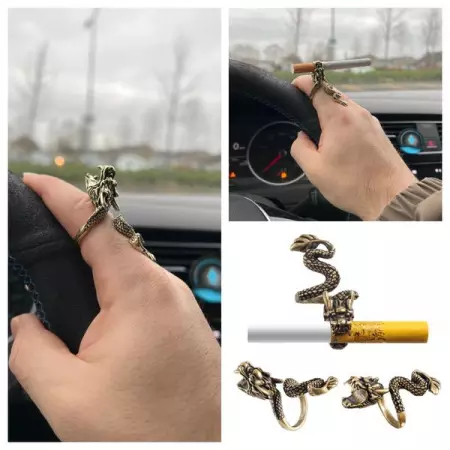 Avoid having smelling fingers thanks to the Smoking Ring.

It can be a